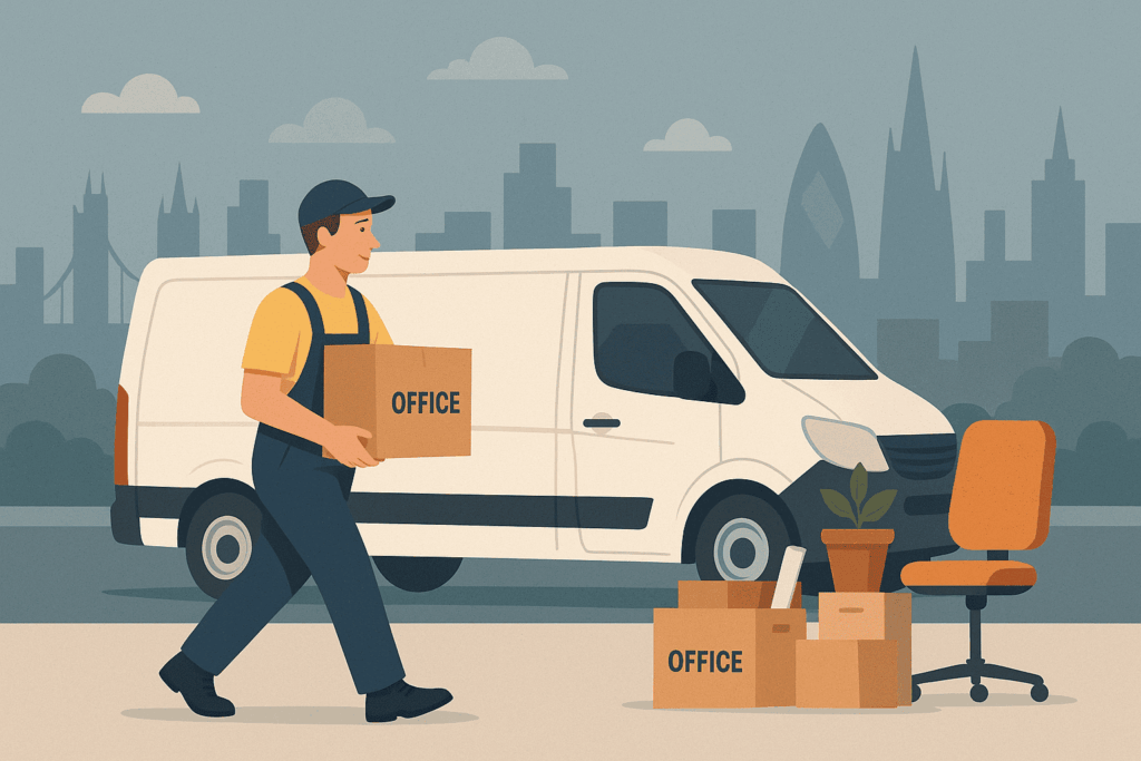 Man and van helping with an office move in London